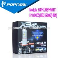 
X3 automotive led 3000K 6000K 8000K DIY colortemperature 12V 24V h4 led headlights 25w 3000lm
