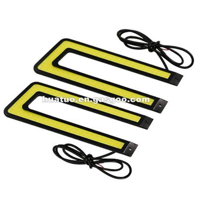 U Shape DRL Super Bright LED Daytime Running Light COB Waterproof Day Light Headlight Fog Lamp Auto Car Driving Light 12V