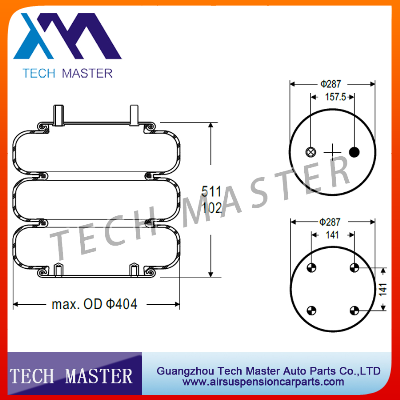 Convoluted Industrial Air Spring For Triple Air Spring Bellow Contitech FT530-35 726 / Firestone W01-358-7872