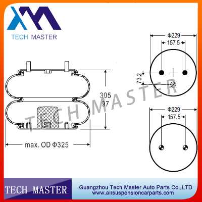 Air Ride Suspension Double Convoluted Air Spring Air Bellows W01-358-7406