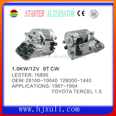 Toyota Tercel 1.5L 28100-10040 128000-1440 LESTER:16895 motor starter assembly Excellent quality auto starter