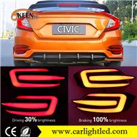 
KEEN for Civic 2017 12V 8W guide led rear tail lamp car brake warning bumper reflector lights
