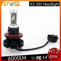 DC12V 50W 6000LM X3 Z ES Car LED Head light Bulbs 8000K H4 H13 9004 9007 LED Headlight