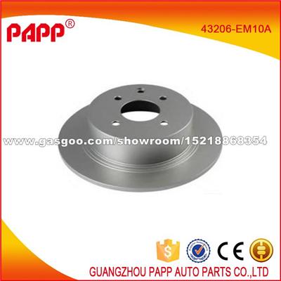 Car Rear Brake Disc For Nissan Tiida 43206-EM10A Auto Parts Braking Parts