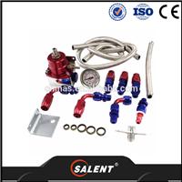 
Universal Adjustable Fuel Pressure Regulator KIT + 100psi Guage AN 6 Fitting Red
