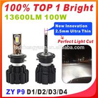 Car modification 100 watt hid xenon kit LED headlight headlamp light d2s xenon kit 50w 6800Lumen P9