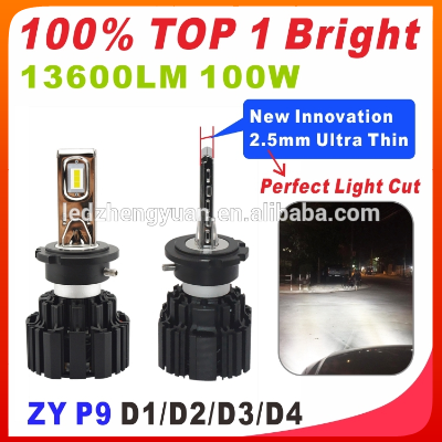 Car modification 100 watt hid xenon kit LED headlight headlamp light d2s xenon kit 50w 6800Lumen P9