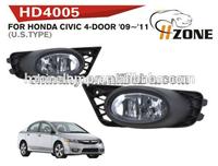 
top quality sell 12v 55w fog lamp FOR HONDA CIVIC 4-DOOR 2009-ON(U.S.TYPE) with DOT SAE certification
