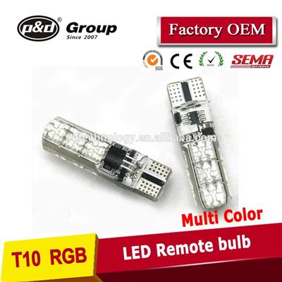 Car Styling RGB remote control Interior strobe lights ,car led bulb RGB t10 194 w5w color changing,t10 led bulb