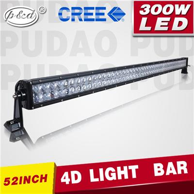 4D style Cre e 50 inch 300w curved led light bar 10w led chip