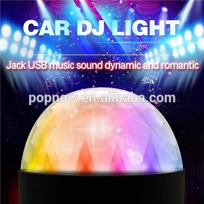 6W 6colors colorful car DJ light, led car music rhythm flashing disco lights with sound activated remote control