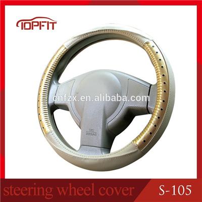 genuine leather designer car steering wheel cover dual colors