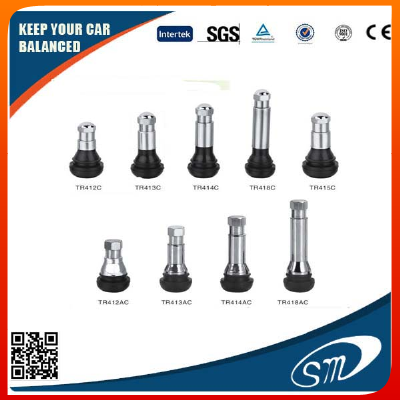 tubeless chromed straight type passenger car TR414AC tire valves