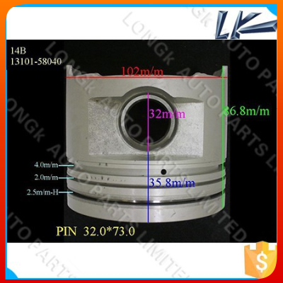14B engine piston for toyota hiace