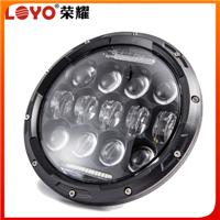 top quality headlamp round 7 inch 75w hi low beam jeep wrangler led headlight with DRL