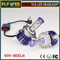 Ultra bright V16 Turbo Crees 40W 4800LM LED Lamp Headlight Kit Bulbs H1 H3 H4 H7 H13 9005 9006 9007 9004 HB3 HB4 880 881