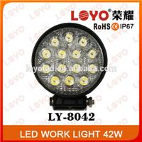 China Factory Good quality led work light for car, motorcycles, atv, utv,trucks,tractors 42w led headlight work light