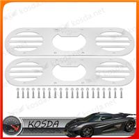 $50 OFFuniversal rear bumper side auto car aluminum silver air diversion diffuser panel