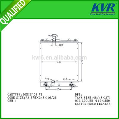 Complete aluminum radiator for SUZUKI IGNIS 03