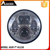 Round Hi-Lo beam led 73W Smoke/Chrome brightness led headlight motorcycle for offroad vechiles jeep