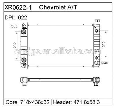 radiator for CHEVROLET C/K SERIES PICKUPS 89~95 DPI:622