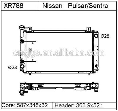 radiator for NISSAN87-89/Sentra/Pulsar DPI:788