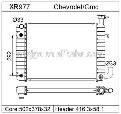 radiator for chevroelt cavalier 82~94 DPI:977