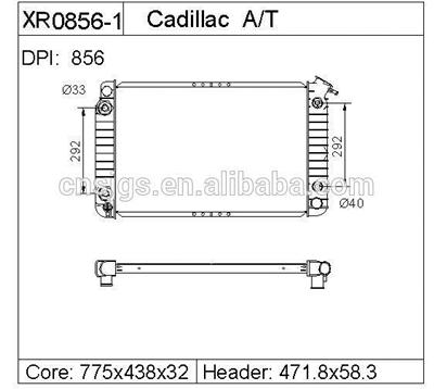 radiator for cadillac deville 85~90 dpi:856