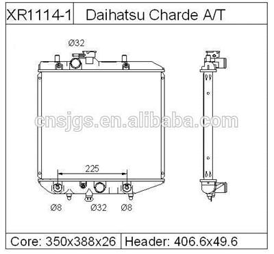 radiator for daihatsu charade 89~92 dpi:1114