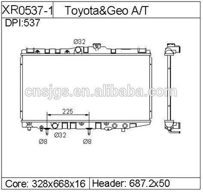 radiator for toyotaCorolla 88~92 dpi:537