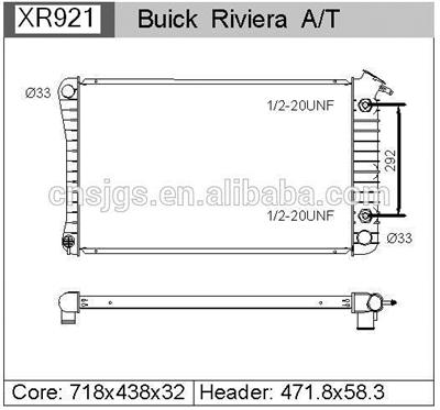 radiator for buick riviera 88~90 Dpi:921