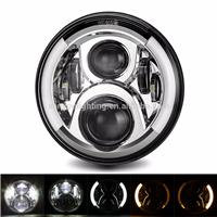 SANYOU Newest LED 7" Motorcycle Headlight LED Turn Signal Indicators +LED angel eyes for harley davidsion