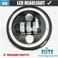 Black 5" 3/4" Round Motorcycle LED Headlight off road led lights 5.75''