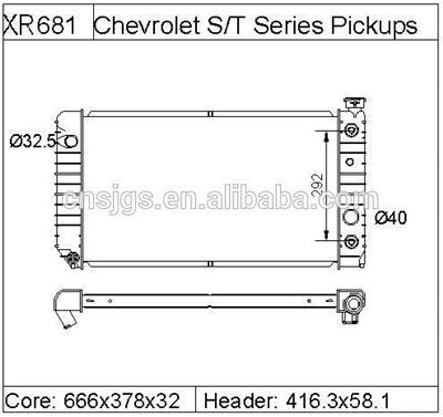 radiator for chevrolet S/T SERIES PICKUPS/BLAZERS 88~94 DPI:681