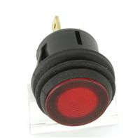 Fits in a 20mm hole Splash-proof with a rubber bellows seal Illuminated Switch Red