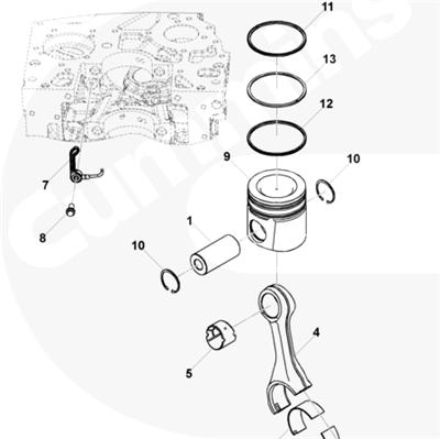 Cummins ISBE ISDE Engine Piston 4955337 5257639 4376349