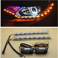 Daytime Running Lights Car LED Turn Signal Flexible Headlight Switchback Strip 60cm Angel Eye DRL Day crystal light strip