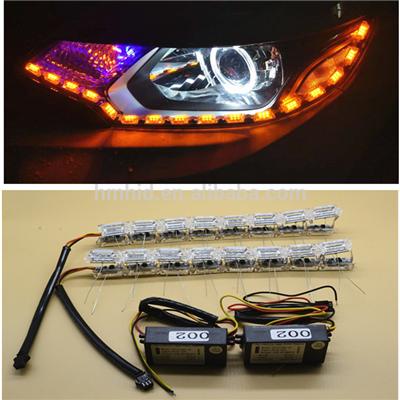 Daytime Running Lights Car LED Turn Signal Flexible Headlight Switchback Strip 60cm Angel Eye DRL Day crystal light strip