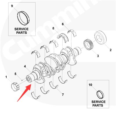 Cummins ISD ISDE ISDE4 4D Engine Crankshaft 3974539 5289840