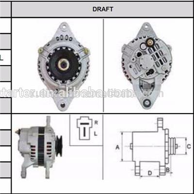 High quality auto car alternator for Mazda 323 f651-18-300b alternator