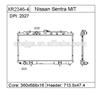 Radiator forNISSAN SENTRA 00-05 OE:214606M100 DPI 2346