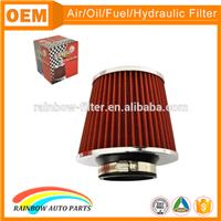 Red cone chromed metal dry auto racing air filter