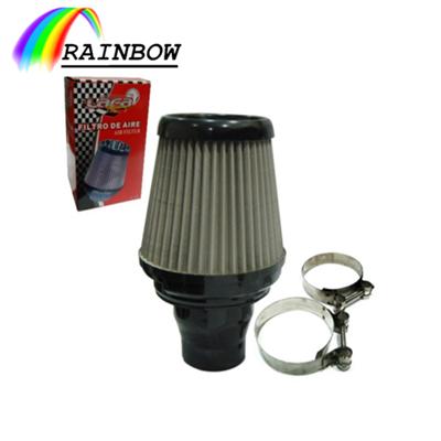 Shining chromed silver color metal high flow black air intake filter