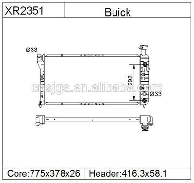 Radiator for BUICK Regal 00-04 DPI. 2351 OE:10329500