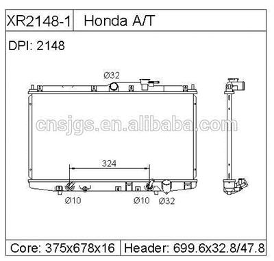 radiator for HONDA ACCORD 98~02 oe:19010PAAA51 dpi:2148
