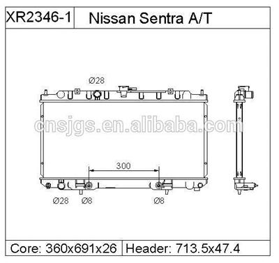 Radiator forNISSAN SENTRA 00-05 OE:214606M100 DPI 2346