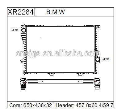 Radiator forBMW 525 SERIES 01~03/528 SERIES 99~00 / 530 SERIES 01~03 OEM:1436 060 DPI:2284