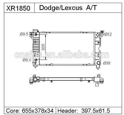 radiator for Dodge Caravan 96-00 DPI 1850 oe:4682976/4682785