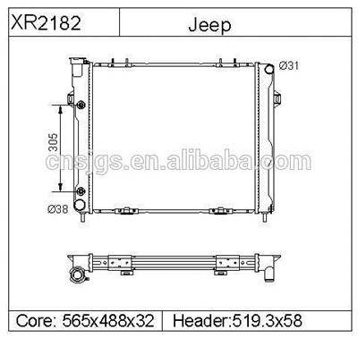 Radiator for for JEEP/CHRYSLER Grand Cherokee 98 DPI:2182