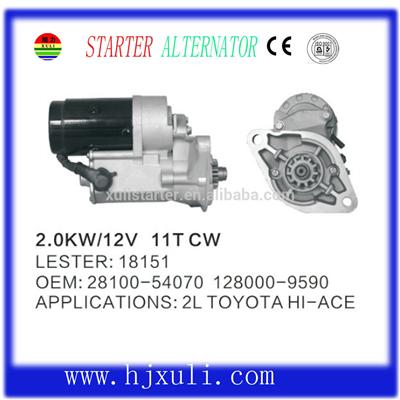 Hot selling for Toyota HI-ACE 28100-54070 128000-9590 LESTER:18151 motor starter assembly